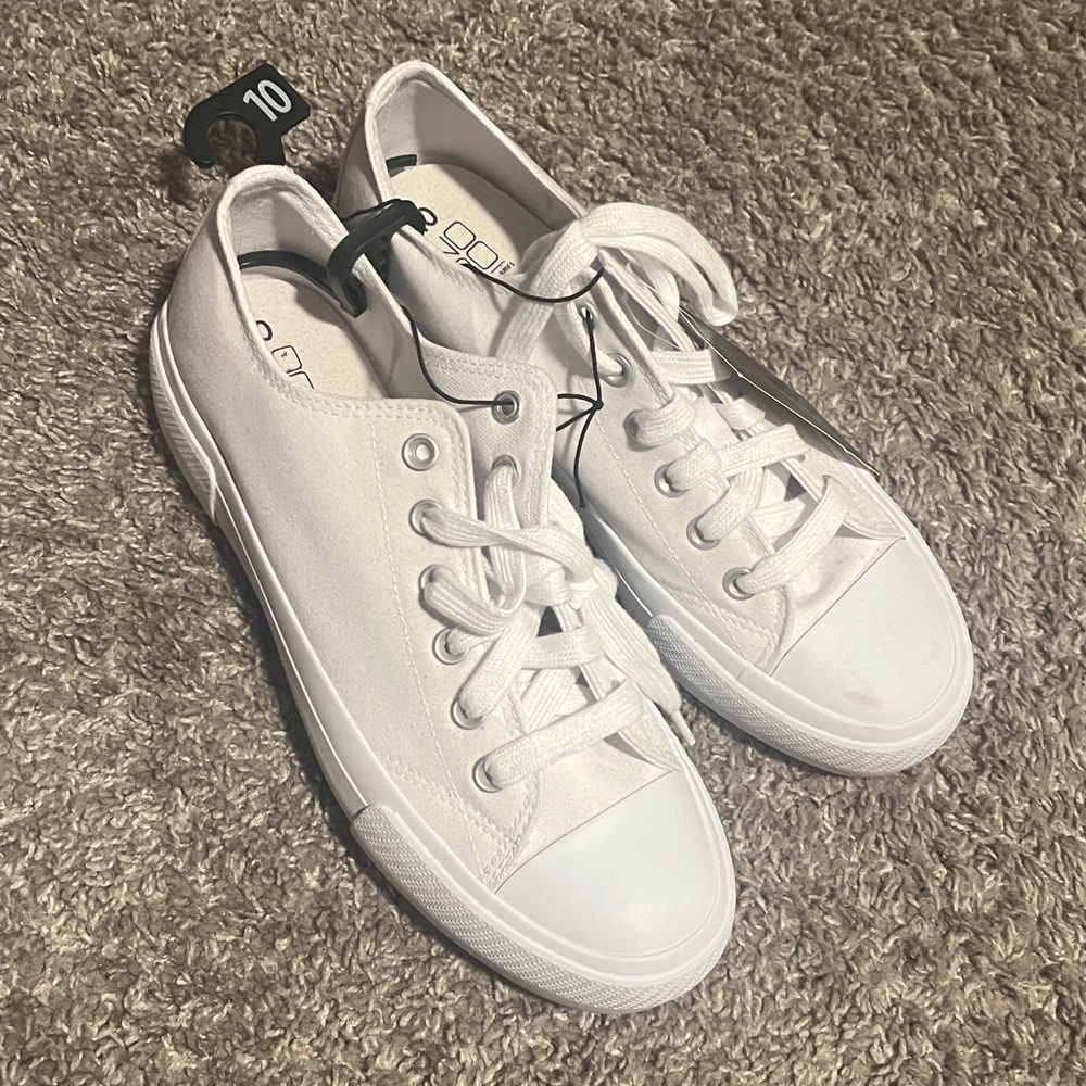 White Converse Style Sneakers